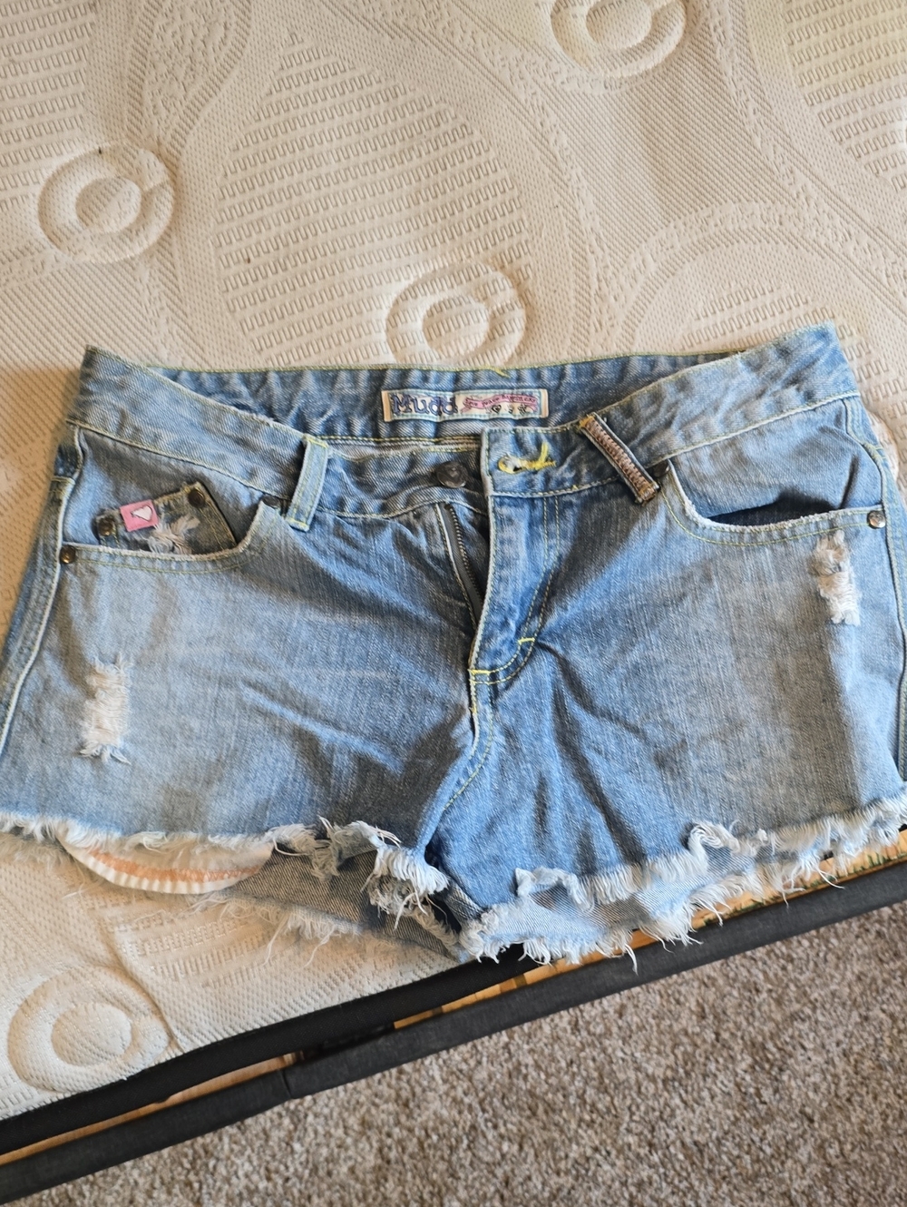 Mudd Light Blue Distressed Denim Cutoff Shorts